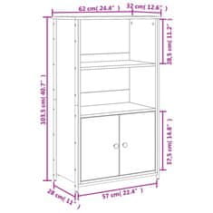 Vidaxl Vysoká skrinka dymový dub 62x32x103,5 cm kompozitné drevo