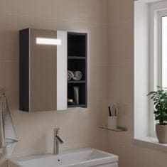 Petromila vidaXL kúpeľňová zrkadlová skrinka s LED svetlošedá 45x13x52 cm