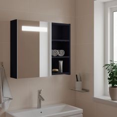 Petromila vidaXL Kúpeľňová zrkadlová skrinka s LED svetlom šedá 60x13x52 cm