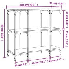 Vidaxl Konzolový stolík dub sonoma 102x35x90 cm kompozitné drevo