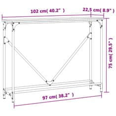 Vidaxl Konzolový stolík čierny 102x22,5x75 cm kompozitné drevo