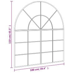 Petromila vidaXL Nástenné zrkadlo čierne 100x110 cm oblúkové železné