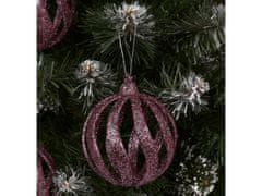 sarcia.eu Bordové ozdoby na vianočný stromček, sada prelamovaných guličiek, ozdoby na vianočný stromček 8 cm, 6 ks. 1 balik