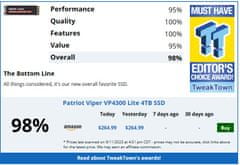 Patriot VP4300 Lite/4TB/SSD/M.2 NVMe/Čierna/5R