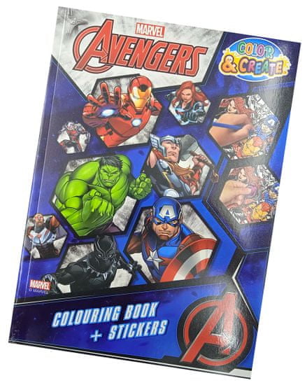 MARVEL COMICS Maxi omaľovánka Marvel so samolepkami - Avengers