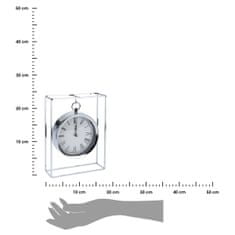 ModernHome Strieborné kovové stolové hodiny