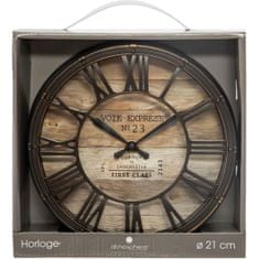 ModernHome Nástenné hodiny vintage hnedé 21 cm