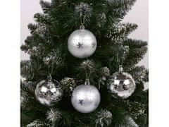 sarcia.eu Strieborné ozdoby na vianočný stromček s trblietkami, sada plastových guličiek, ozdoby na vianočný stromček 7 cm, 6 ks 1 balik