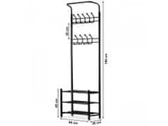 Wellhox Wellhox Vešiak na oblečenie + skrinka, polica, polica na topánky