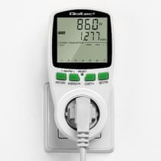 Qoltec Wattmeter PM0627 merač spotreby energie s históriou merania| 3680W | 16A | LCD