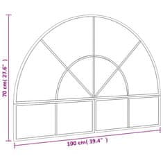 Vidaxl Nástenné zrkadlo čierne 100x70 cm oblúkové železné
