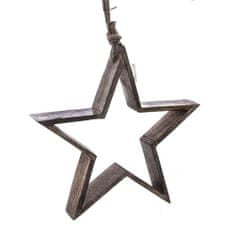 Indecor Vianočná dekorácia Hviezda z mangového dreva 34 x 5,5 x 34 cm X09788