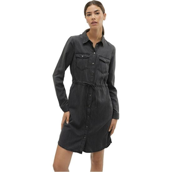 Vero Moda Dámske šaty VMENVY Loose Fit 10300056 Black Denim