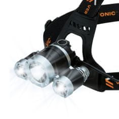 Vergionic  4107 Čelovka LED, 3 x LED, T6 CREE, 400lm