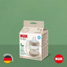 Nuk Dojčenská fľaša na učenie NUK for Nature s kontrolou teploty 6-18m hnedá 