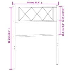 Vidaxl Kovové čelo postele biele 90 cm