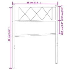 Vidaxl Kovové čelo postele biele 80 cm