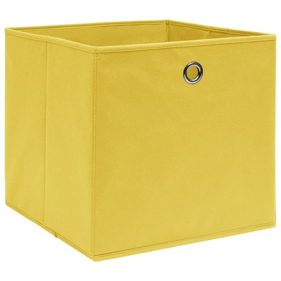 Vidaxl Úložné boxy 4 ks, netkaná textília 28x28x28 cm, žlté