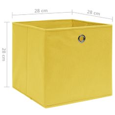 Vidaxl Úložné boxy 4 ks, netkaná textília 28x28x28 cm, žlté