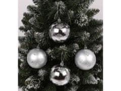 sarcia.eu Strieborné ozdoby na vianočný stromček s trblietkami, sada plastových guličiek, ozdoby na vianočný stromček 8 cm, 6 ks. 1 balik