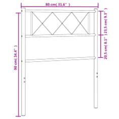 Vidaxl Kovové čelo postele biele 75 cm