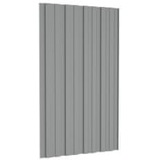 Vidaxl Strešné panely 36 ks pozinkovaná oceľ sivé 80x45 cm