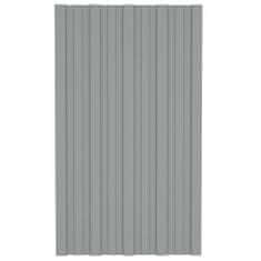 Vidaxl Strešné panely 36 ks pozinkovaná oceľ sivé 80x45 cm