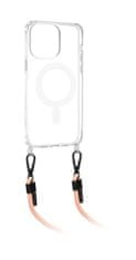 Techsuit Kryt Mag iPhone 15 Pro Max s ružovou šnúrkou priehľadný 109886