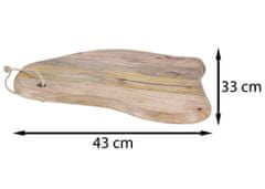 ModernHome podlhovastá doska z mangového dreva 43x33 cm
