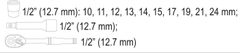 Gola sada Sthor 1/2&quot; 12ks TO-58633