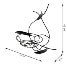 ModernHome Čierny nástenný záhon na jeden kvetináč 46 cm