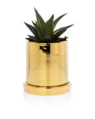 ModernHome Hanya Zlatý kvetináč s podšálkou 11 cm