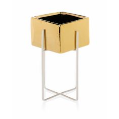 ModernHome Mizu Gold White 21 cm kvetináč