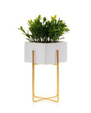 ModernHome Kvetináč Mizu White Gold 21 cm