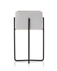 ModernHome Kvetináč Mizu White Black 21 cm