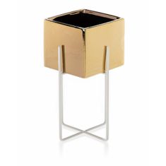 ModernHome Mizu Gold White 23 cm kvetináč