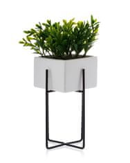 ModernHome Kvetináč Mizu White Black 21 cm