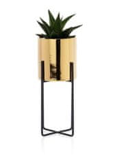 ModernHome Kvetináč Florri Gold Black 23,5 cm