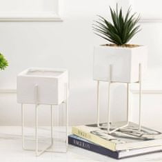 ModernHome Kvetináč Mizu White 21 cm