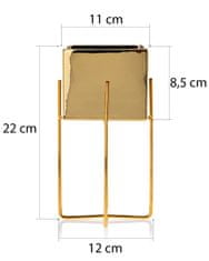 ModernHome Kvetináč Mizu Gold 23 cm