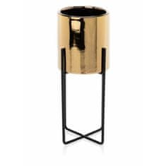 ModernHome Kvetináč Florri Gold Black 23,5 cm