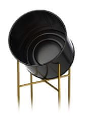 ModernHome Moderný kovový stojan na kvetinový záhon zlatý čierny 95 cm