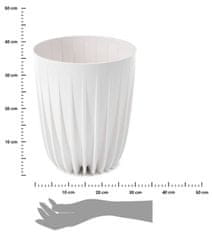 ModernHome Kvetináč Stripped ECO recycling biely 39xh46 cm