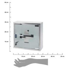 ModernHome Strieborná kovová lekárska skrinka 30x30cm