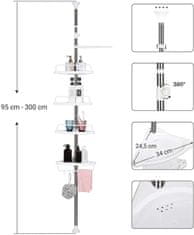 ModernHome Teleskopická kúpeľňová polica s podnosmi