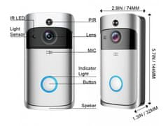 BOT Inteligentný zvonček A1 Aiwit WiFi s kamerou 720p strieborný
