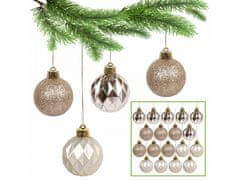 sarcia.eu Zlaté vianočné čačky, sada čačky, ozdoby na vianočný stromček 4 cm, 18 ks. 1 balik
