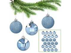 sarcia.eu Modré vianočné gule, sada plastových guličiek, ozdoby na vianočný stromček 5 cm, 24 ks. Univerzálny