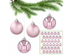 sarcia.eu Ružové vianočné gule, sada plastových guličiek, ozdoby na vianočný stromček 5 cm, 36 ks. 1 balik