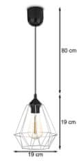 ModernHome Strieborná závesná lampa Paris Diamond 19 cm